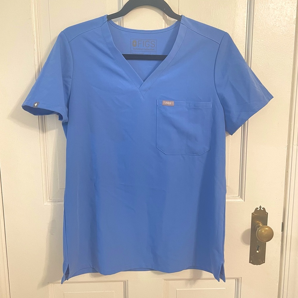Figs Catarina Scrub Top Ceil Blue